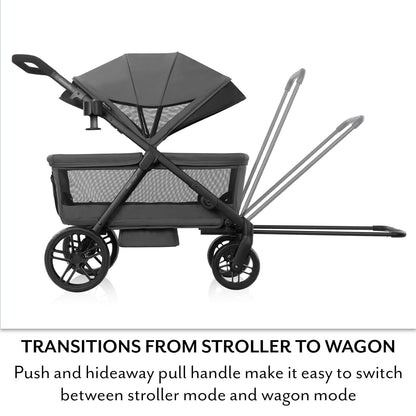 evenflo Omni Crew 3-in-1 Stroller Wagon, Licorice Black,  Fits upto Two Children