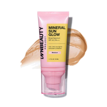 INNBEAUTY Project Mineral Sun Glow SPF 43 PA+++, Medium, 1.7 oz (50 ml) | Tin...