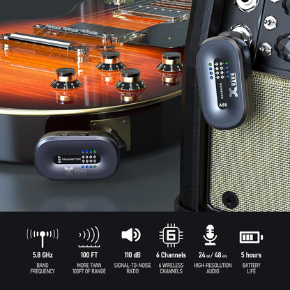 Xvive A58 Wireless Guitar System Black
