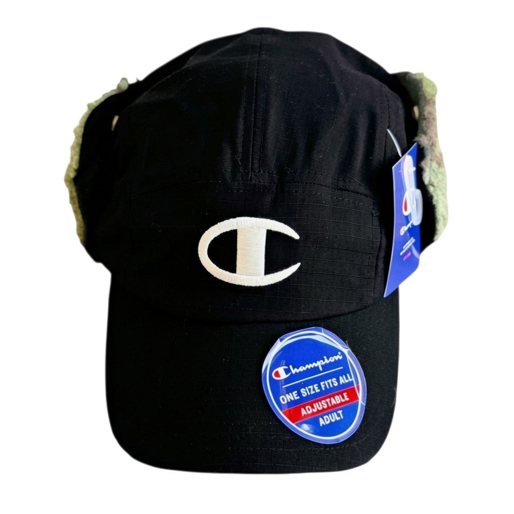 Champion Squall Ear Flap Cap Hat Black Camouflage One Size Fits Most