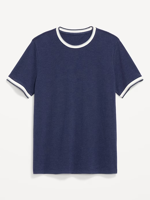OLD NAVY Men's Crew Neck Trim Ringer Pique T-Shirt Tee NWT, Many colors & Sizes