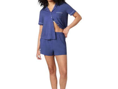 Gap 2 Piece Pajamas Set Women’s Sz Large Black Shorts Button Top Rayon Stretch