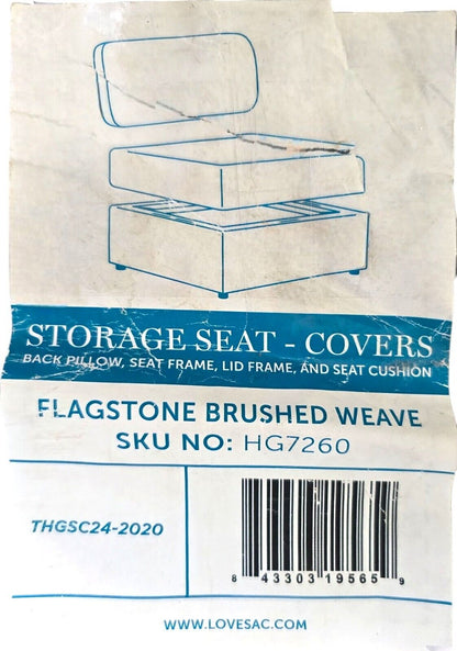 Lovesac Storage Seat- Covers, Flagstone Brushed Weave
