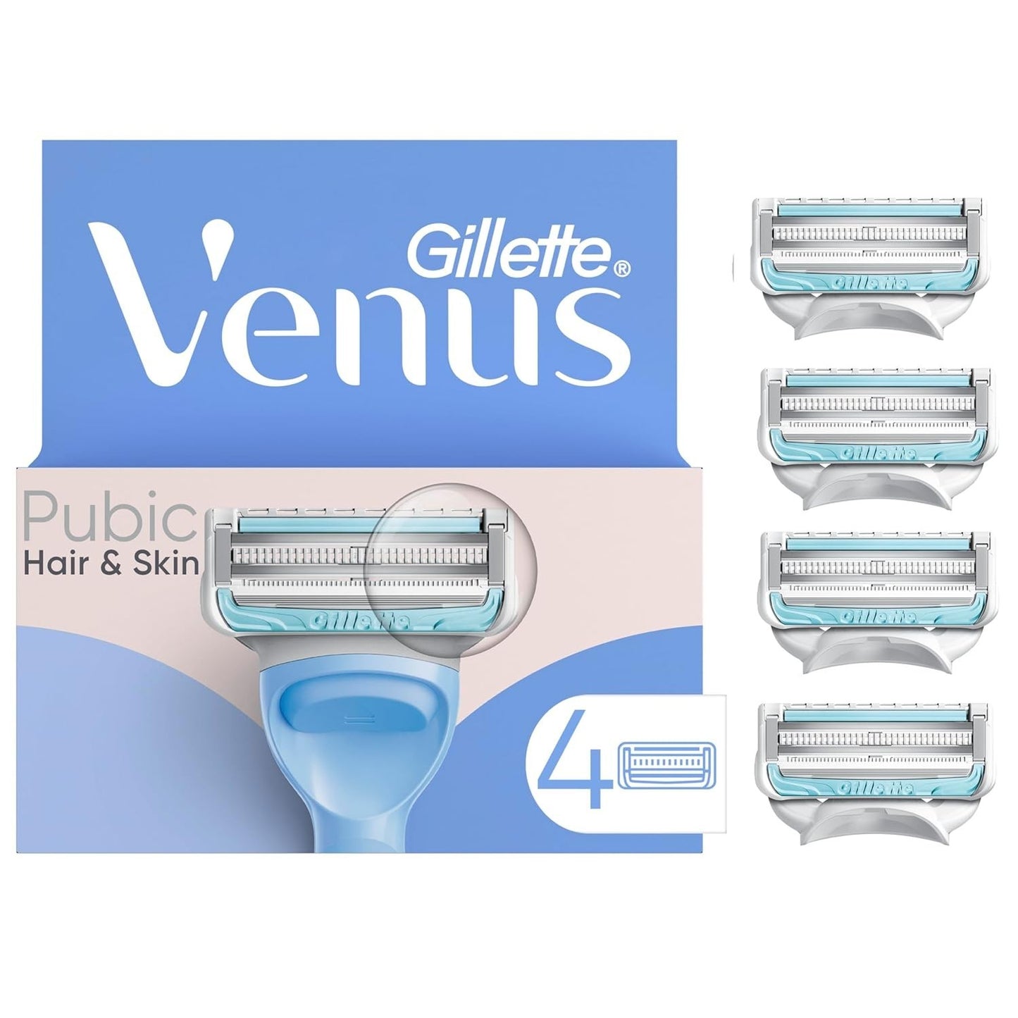 Gillette Venus for Bikini Pubic Hair and Skin Women Razors 4 cartridges - New
