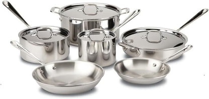 New! All-Clad D3 Stainless 3-ply Bonded Cookware Set, 10 piece Set