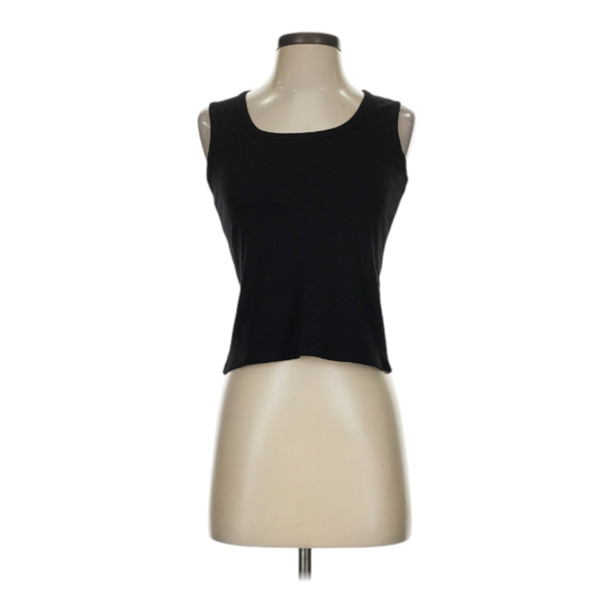 Cyrus Ribbed Scoop Neck Sleeveless Black Stretch Tank Top XS, S, M, L, XL