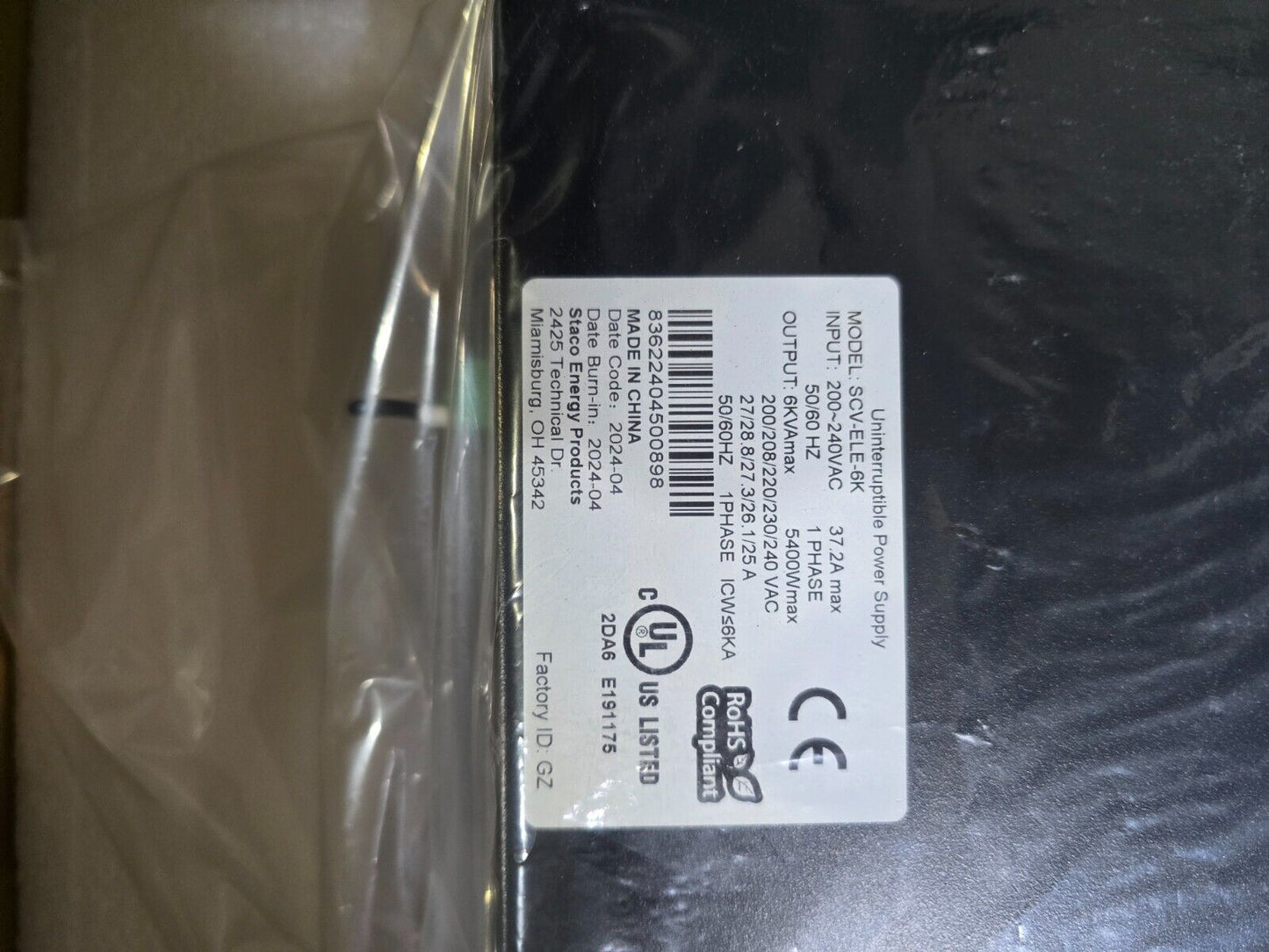 Staco Energy SCV-ELE-6K- 6kVA Rack Mount UPS Module