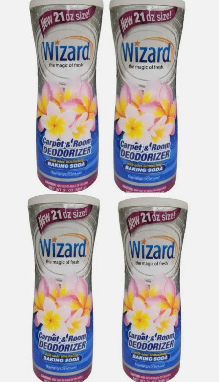 Lot Of 4 Wizard Carpet & Room Deodorizer Hawaiian Retreat 21 Oz.