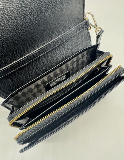 KARL LAGERFELD Paris Lourdes leather chain strap crossbody bag - BLACK