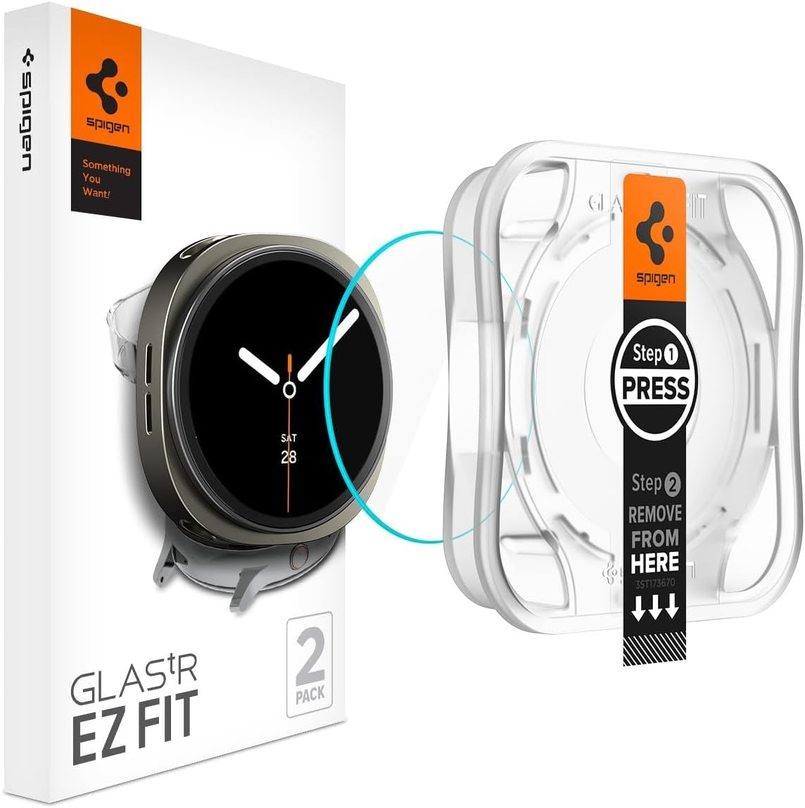 Spigen [GlasTR EZ FIT] Screen Protector for Galaxy Watch 8 (40mm) 2 Pack