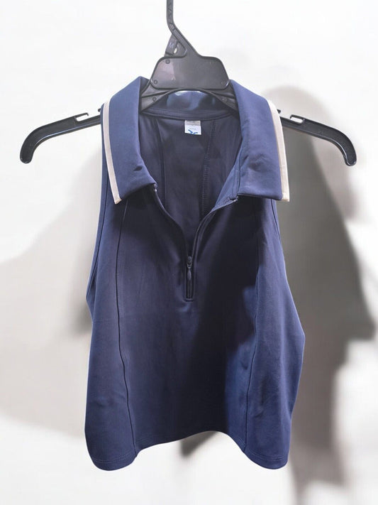 Old Navy PowerSoft Crop Polo,Navy, M