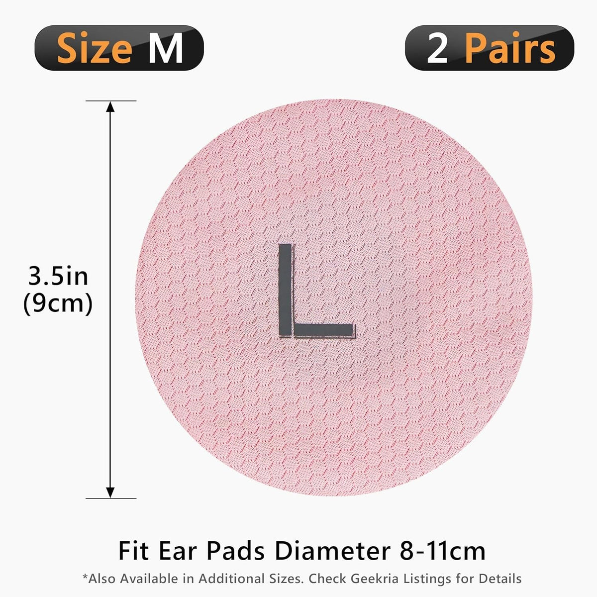 Geekria 2 Pairs Mesh Headphones Ear Covers, Product Safety Certified,  Pink - M