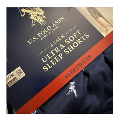 U.S. Polo Assn. Ultra Soft Men’s Sleep Shorts 2-Pack Logo Drawstring XL