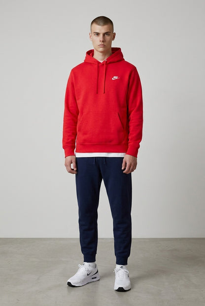 Nike Club Pullover Fleece Hoodie University Red/White Mens FN3859-657 New