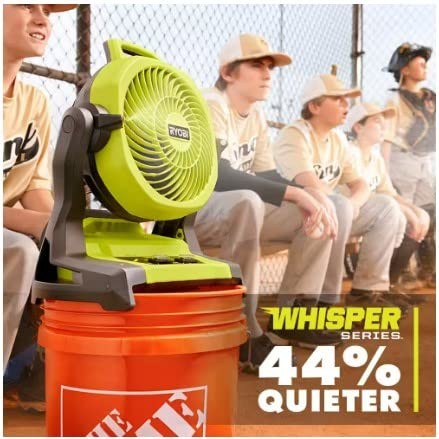 RYOBI ONE+ 18V Cordless 7-1/2 in. Bucket Top Misting Fan Kit with 1.5 Ah Batter