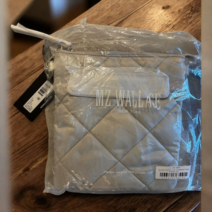 MZ WALLACE Madison Flat Crossbody, Frost - NWT -  Pockets: 6 Inside & 2 Outside
