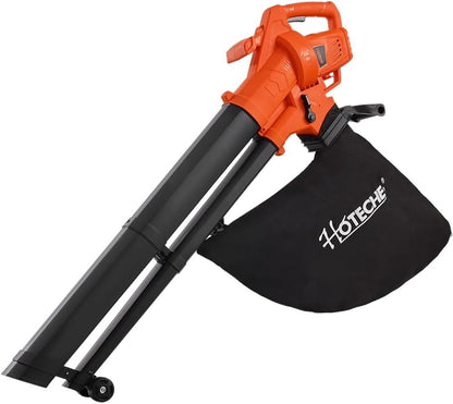Hoteche 3-in-1 Electric Leaf Vac & Leaf Blower 1800 Watts High-Speed 3-In-1 Cord