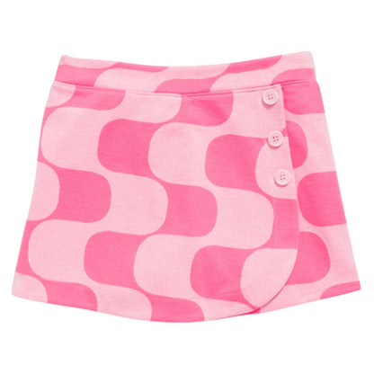Old Navy Girls Pink Printed Wrap-Front Jacquard-Knit Skort for Girls