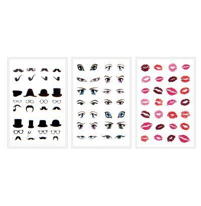 Fing'rs Heart 2 Art Nail Decals, Face Off 3 Sheets EA