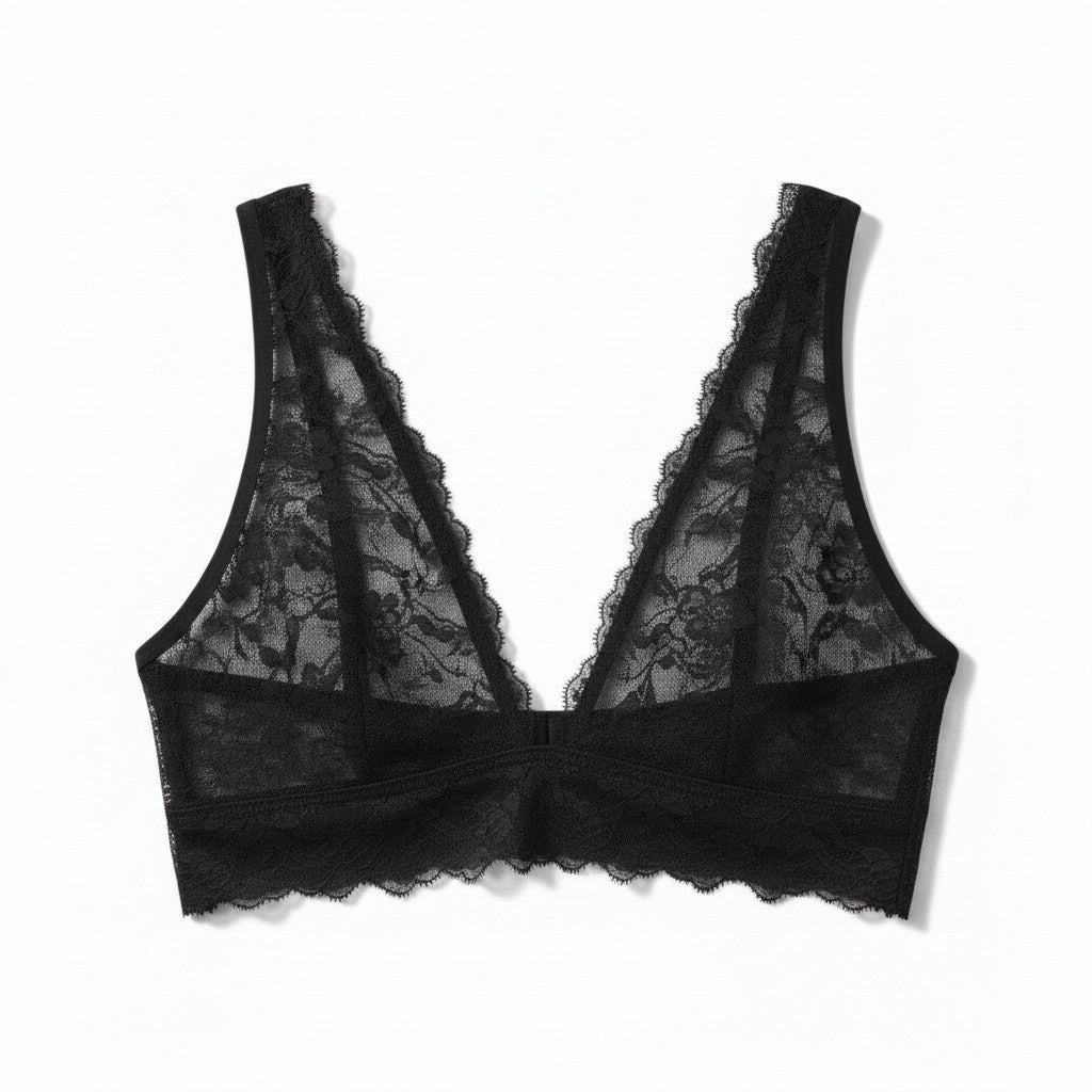 Victoria's Secret Lace Wireless Bralette in Black— Soft Stretch Comfort Size L