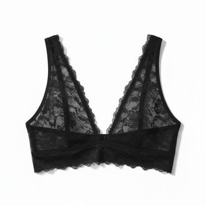 Victoria's Secret Lace Wireless Bralette in Black— Soft Stretch Comfort Size L