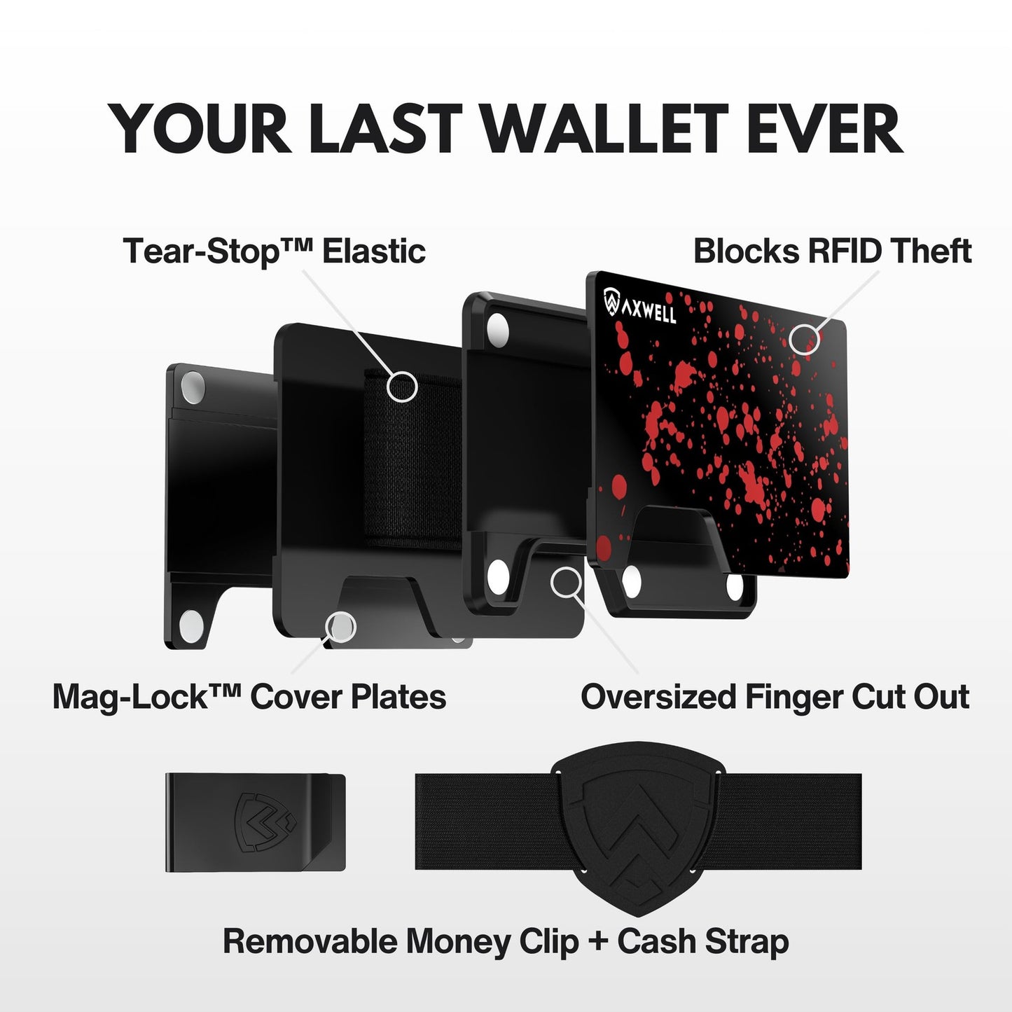 AXWELL Slim Minimalist Wallet for Men - RFID Blocking Front Pocket Card Holder