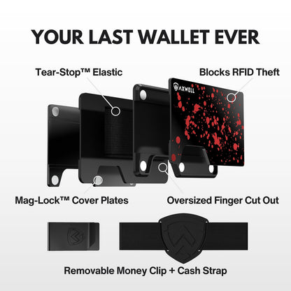 AXWELL Slim Minimalist Wallet for Men - RFID Blocking Front Pocket Card Holder