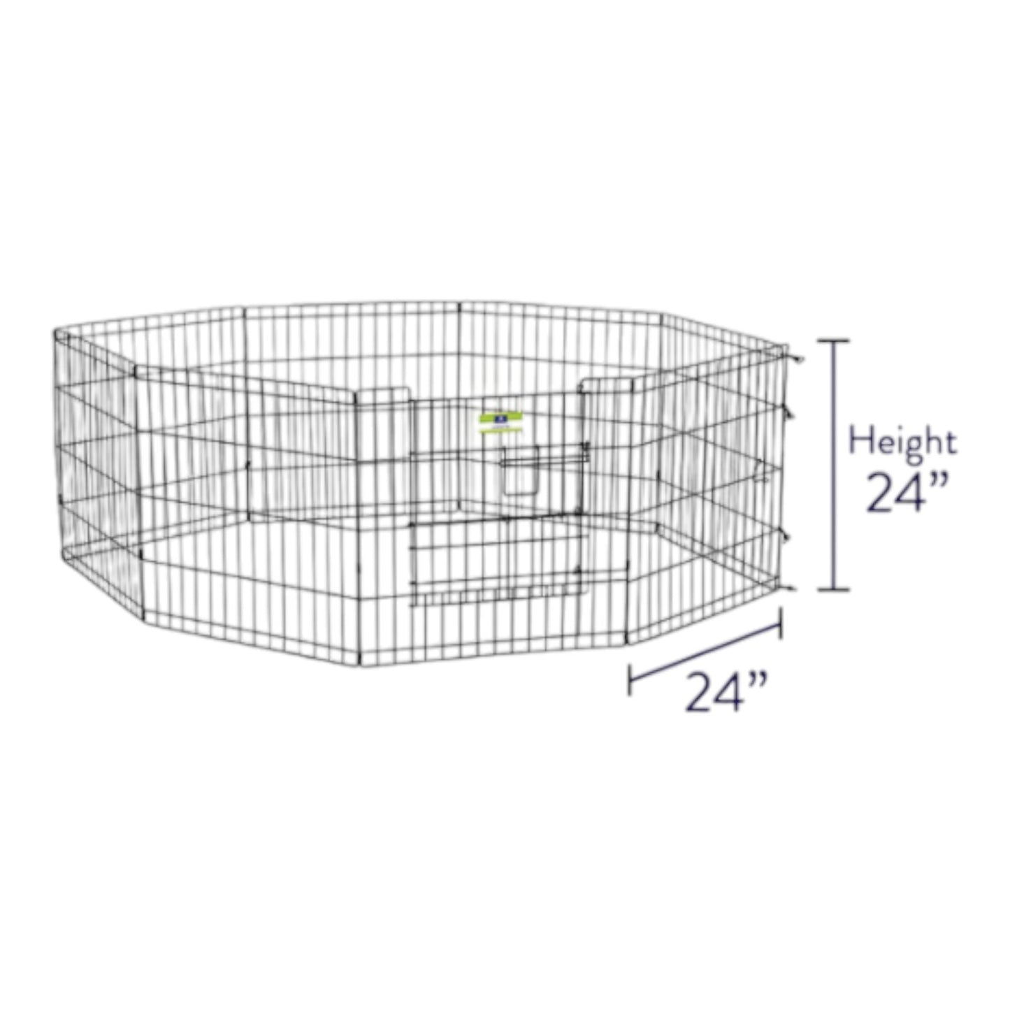 Top Paw Exercise Pen 24" | 8 x 24" panels | Portable Dog Play Pen | Step-in Door
