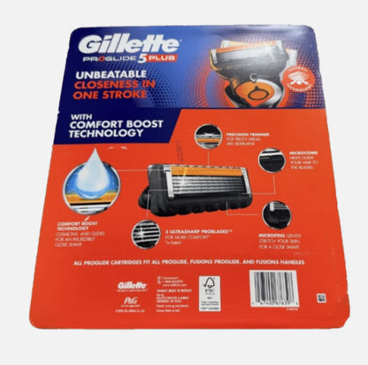 New Gillette ProGlide 5 Plus Razor Cartridges 5-Blade Refills 16 Pack + Handle