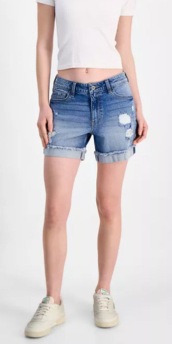 Celebrity Pink  Shorts Frayed, Hi-Rise, Mid-Rise, Bermuda, Light Heart, Stepper