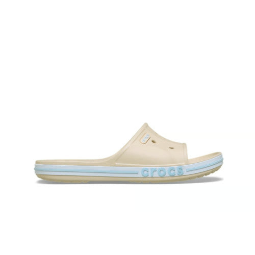 Crocs Bayaband Slides US Men's 12, Tan & Blue NWT #205392