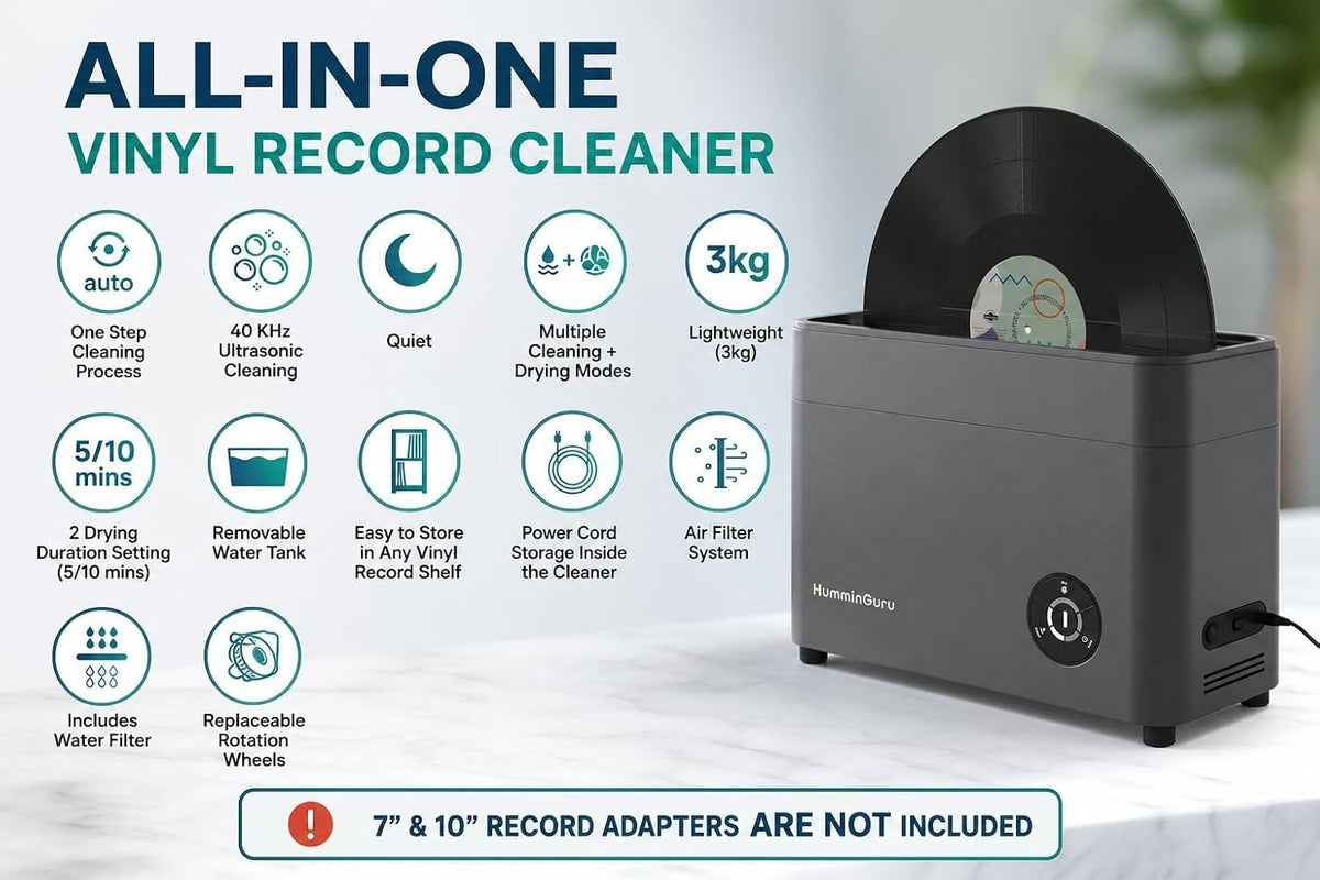 HumminGuru Ultrasonic Vinyl Record Cleaner HG01 - Brand New In Box NIB 12" LP