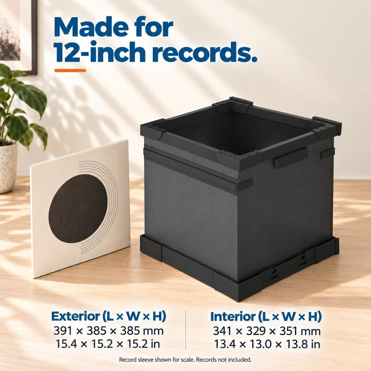 HumminGuru FlexiCube Vinyl Record Storage Box – Stackable Organizer for 12” R...