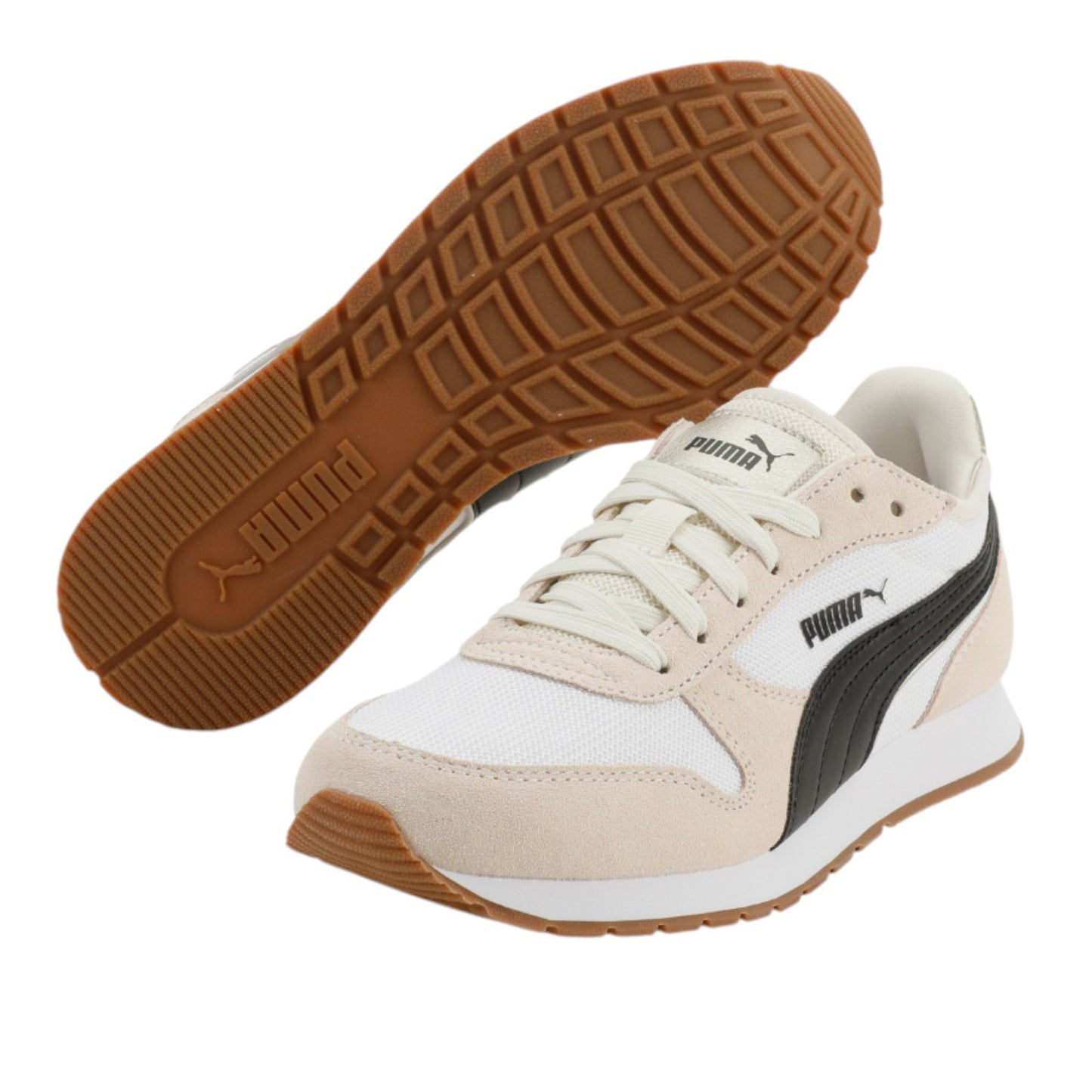 Puma Women's Jogger Sneaker Running Walking Athletic Shoes Lace Up Cream / Green