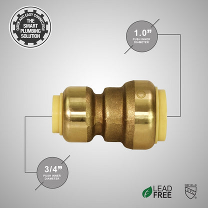 Everflow Pushlock UPSC134 Long Push X Push Coupling for Push-Fit Fitting