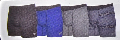 Reebok Men's 4-Pack Performance Boxer Briefs Blue/Grays/Blacks, 2XL (44-46)