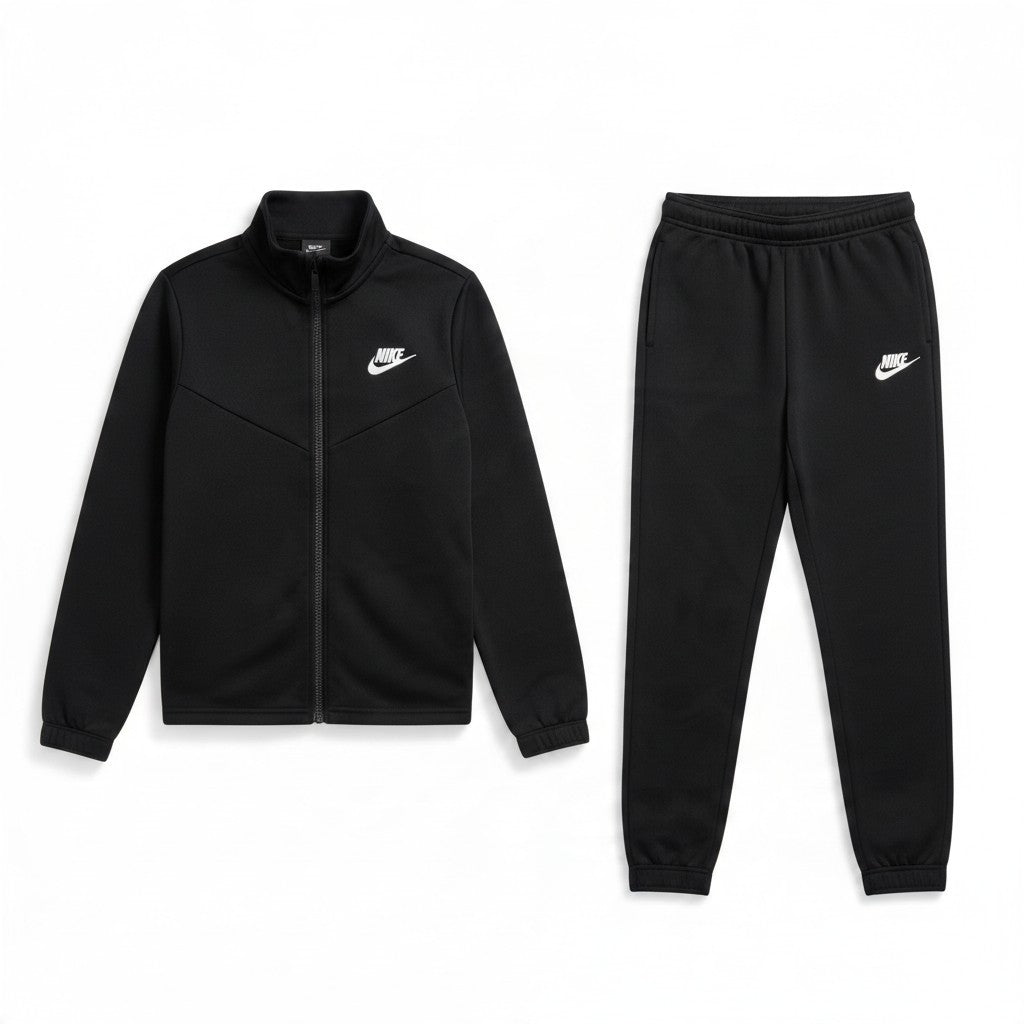 Nike Sportswear Big Kids' Tracksuit (FD3067-010, Black/Black/White) Size Large