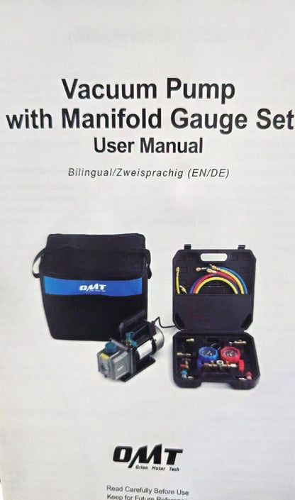 OMT Single Stage Vacuum Pump/Guage Kit