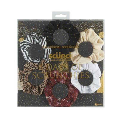 Scunci Original 6 Days of Scrunchies Gift Set - 6 Unique Hair Ties in Box
