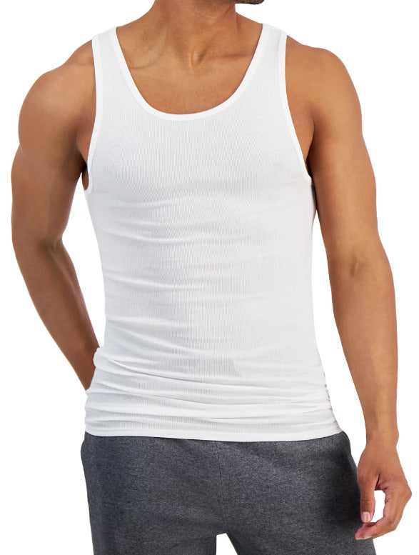 ALFANI Men's 4-Pack Regular-Fit Solid Bright White Tanks - SIZE XL