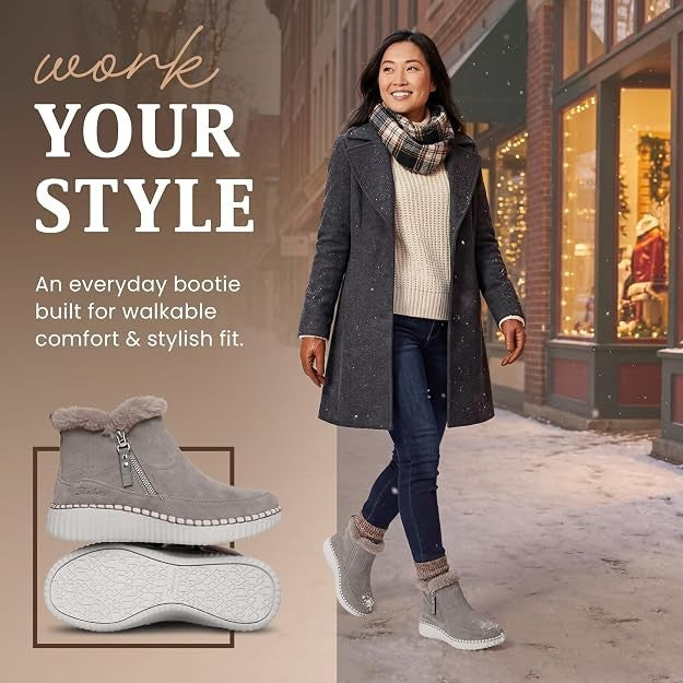 Women's Boots Skechers Relaxed Fit: Wilshire Blvd - Fresh Zip - Taupe
