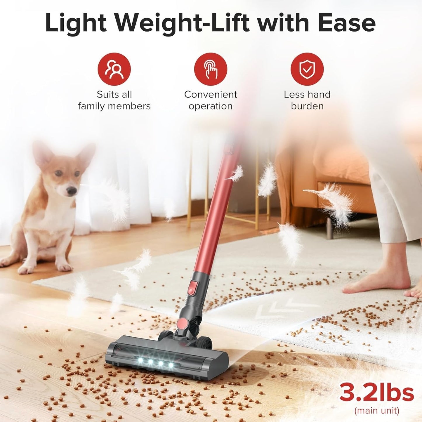 8-in-1 Lightweight Rechargeable Cordless Vacuum Cleaner with 7-Layer Filtration
