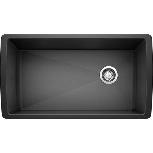 BLANCO Diamond Silgranit Super Single Undermount Kitchen Sink, 33.5" L X 18.5" W