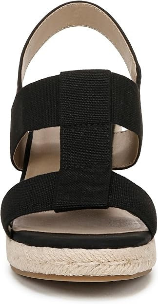 Women's LifeStride Tallulah - Black - Espadrille Wedge Sandal - Cushioned - Sz 8