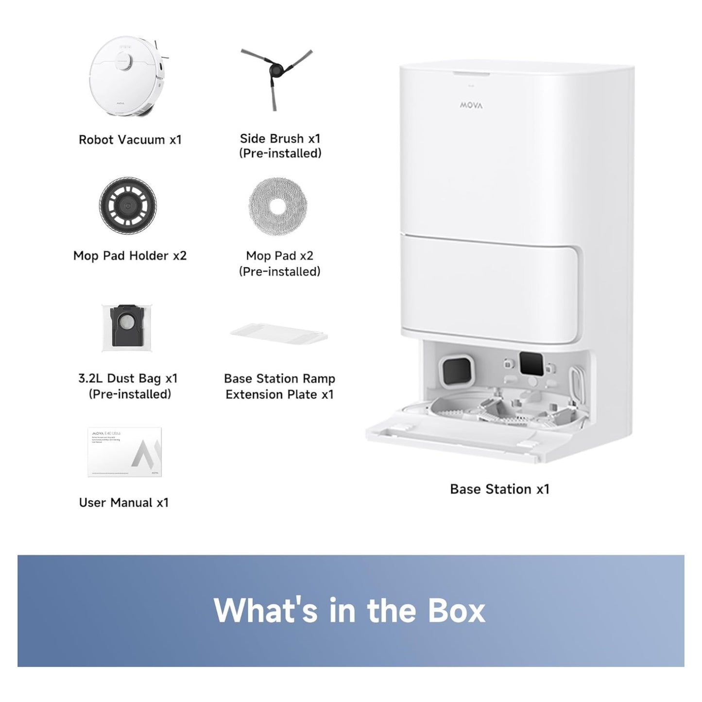 Mova E40 Ultra Vacuum and Mop Robot with Automatic Emptying 19,000Pa Suction