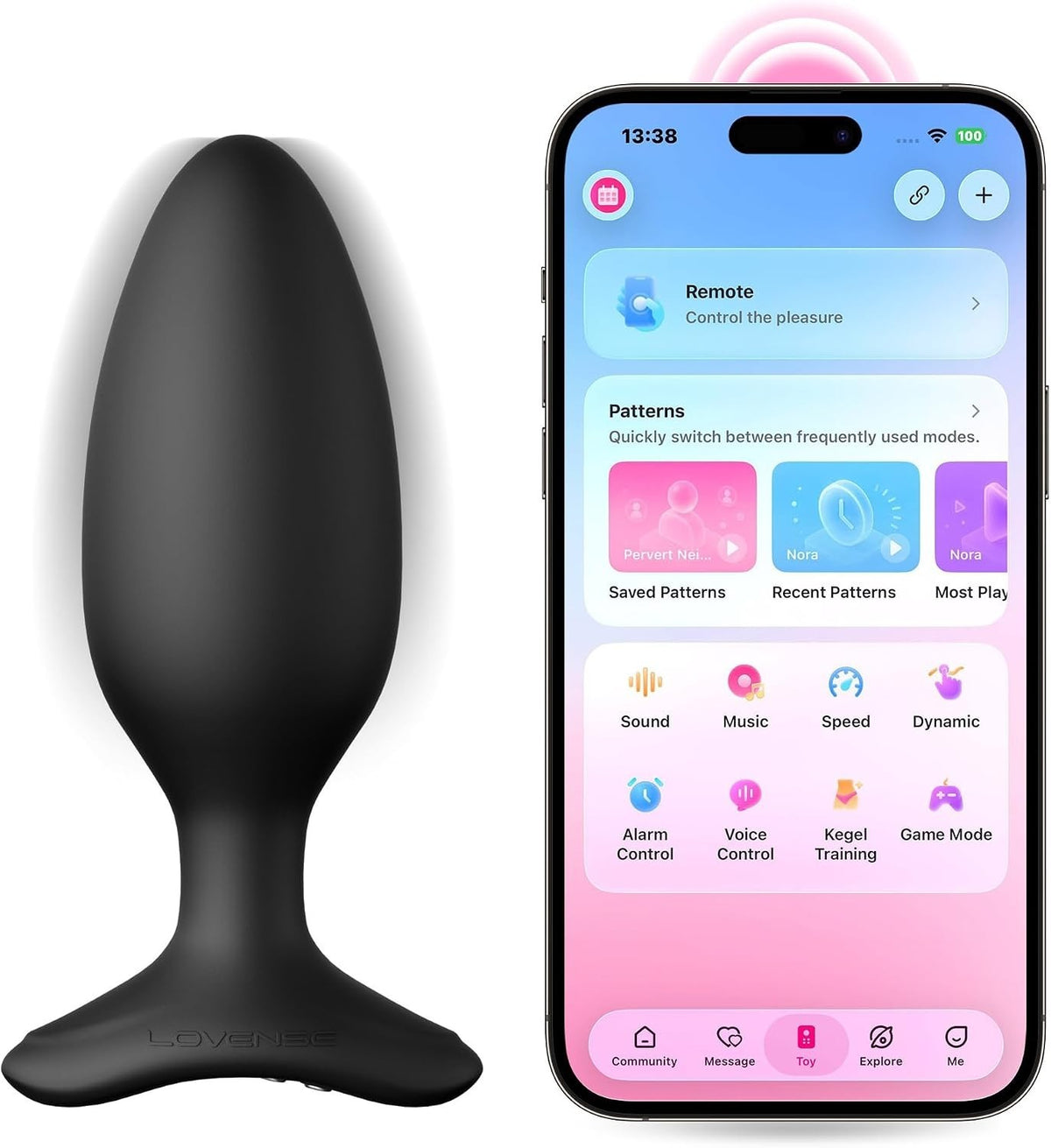 Lovense Hush 2 App Compatible Silicone Vibrating Anal Plug 1.75in
