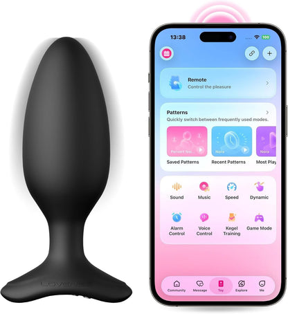 Lovense Hush 2 App Compatible Silicone Vibrating Anal Plug 1.75in