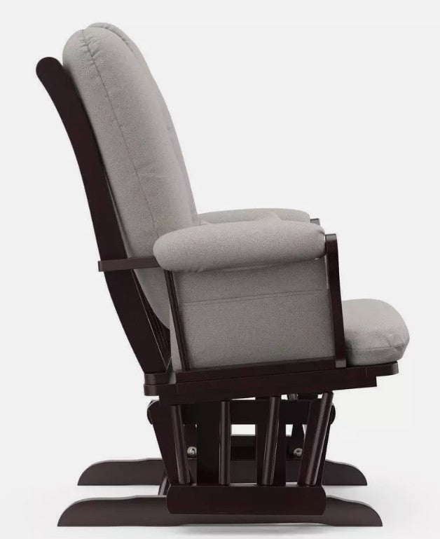 StorkCraft Tuscany Custom Glider and Ottoman in Espresso and Taupe