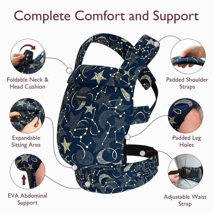 Momcozy Baby Carrier Ergonomic Cozy and Lightweight Carrier for 7-44lbs, Black