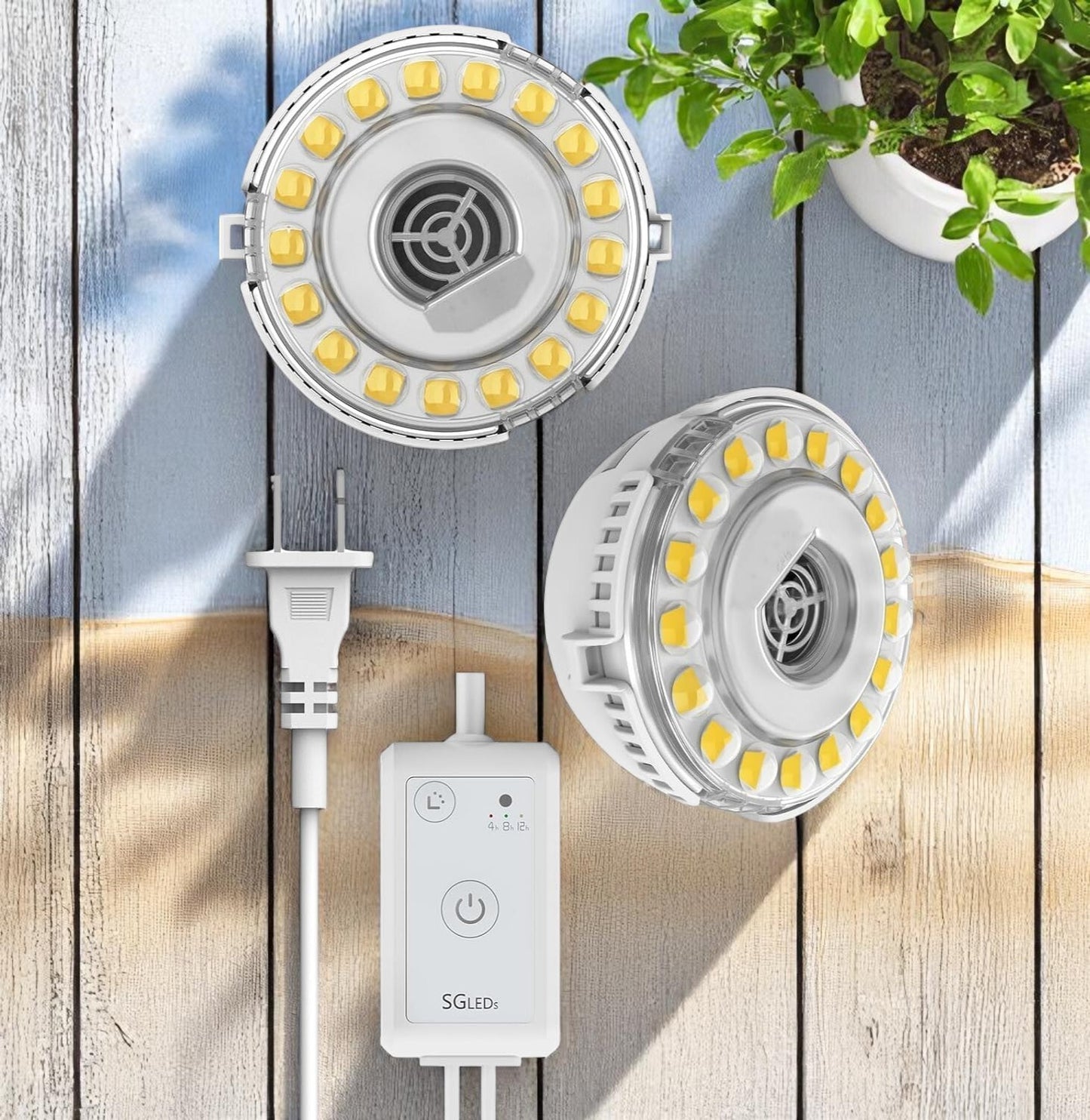 Grow Lights for Indoor Plants Full Spectrum, 2 Pack Puck Grow Lights, 150 Wat...